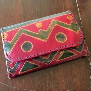 Vintage Leather BOHO key chain mini wallet